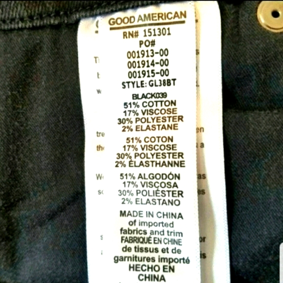 Good American Good Leg Black Wash High Rise curvy distressed Skinny Jeans - Picture 7 of 7